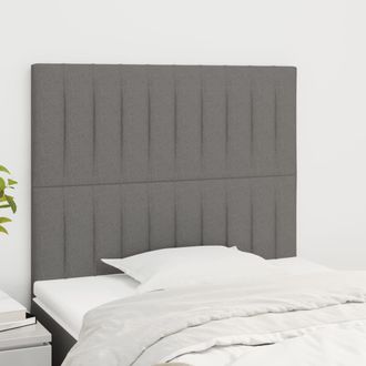 vidaXL Cabeceros 2 Unidades De Tela Gris Oscuro 100x5x78/88 Cm Vidaxl