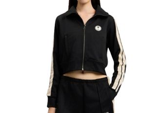 Palm Angels Black Logo Shirt Collar Sweatshirt