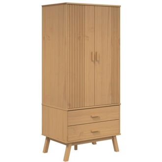vidaXL Armario Olden Madera Maciza De Pino Marr&oacute;n 76,5x53x172 Cm Vidaxl