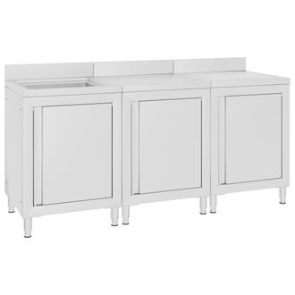 vidaXL Vidaxl - Fregadero De Cocina Profesional Acero Inoxidable 180x60x96 Cm