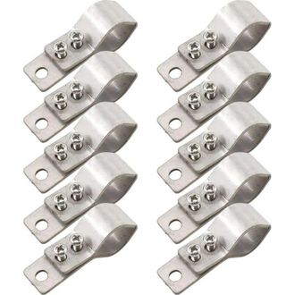 OEM Paquete De 10 Bridas De Acero Inoxidable Ajustables Ss304 De 16-26 Mm Para Cenadores, Sombrillas Y Toldos Exteriores (55 X 42 X 2 Mm)