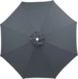 OEM Toile Parasol D&eacute;port&eacute; - Polyester 240 G/m&sup2; - Uv R&eacute;sistant - Pour M&acirc;t 3 M - Ronde - Gris - 8 Baleines