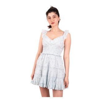 LoveShackFancy Short Dresses, female, Blue, M, Presline Dress