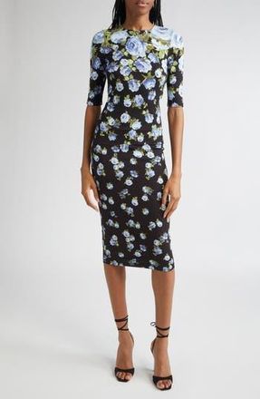 Alice & Olivia Delora Floral Jersey Midi Dress in Smell The Roses at Nordstrom Rack, Size 4