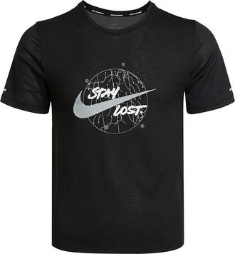 Nike Dri-FIT Mylar Wild Run Tee Mens Black DA0217-010