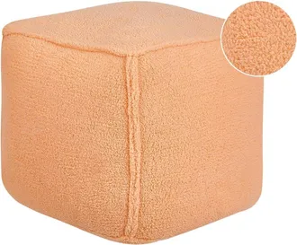 Beliani Puf Boucl&eacute; Naranja