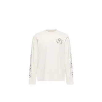 Moncler Moncler Logo Motif Cotton Long Sleeve T-shirt, Men, White, Size: 3xl