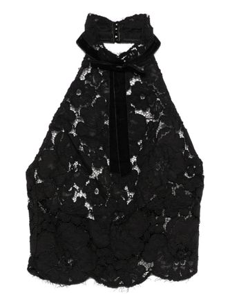 Retrof&ecirc;te Ravenna lace top - women - Cotton/Viscose/Polyamide/Polyester - L - Black