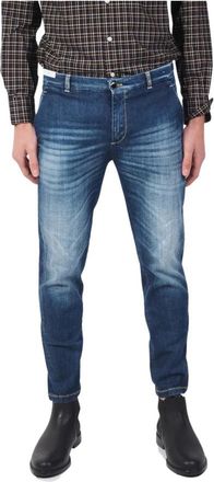 Pantaloni Torino Slim Fit Faded Denim Jeans - Heren - Slim Fit Jeans - Blauw - W33 - Denim - Jeans