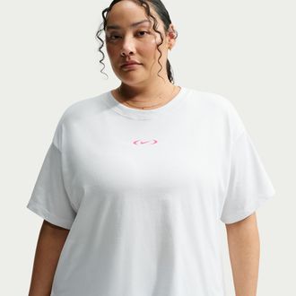 Nike Womens Nike Sportswear Classic Loose T-Shirt (Plus Size) in White | IM6413-100