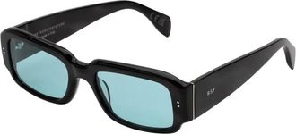 Retro Superfuture Vintage Vlam Zonnebril Blauwe Lenzen - unisex - Zonnebrillen - Zwart - 55 MM - Accessoires