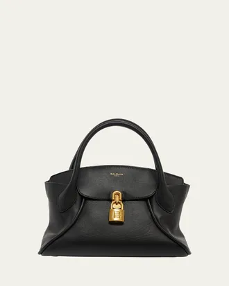 Balmain Pulse Leather Top-Handle Bag