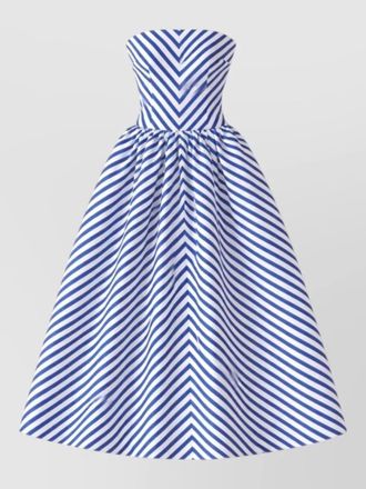 Self Portrait striped taffeta midi dress