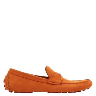 Ferragamo Brown Florin Gancini Ornament Drivers, Size 9 EE