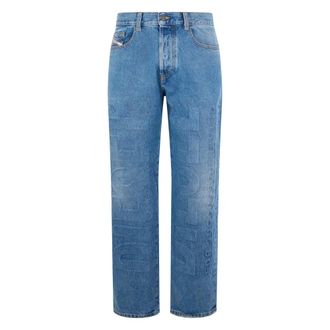 Diesel Straight Jeans, male, Blue, Size: W32 Light Blue Denim Pants, Straight Fit, Elegant