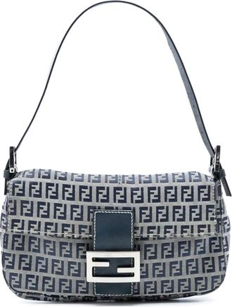 Fendi Borsa a spalla Baguette in tela con motivo Zucchino 2000-2010 - Grigio