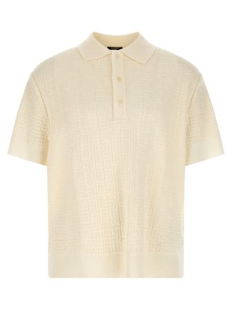 Balmain jacquard poloshirt met monogram