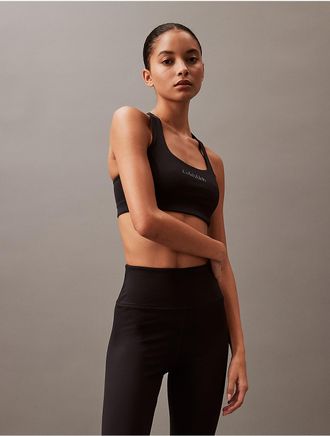 Calvin Klein Calvin Klein Womens Modern Sport Solid Racerback Medium Impact Sports Bra - Black - XS