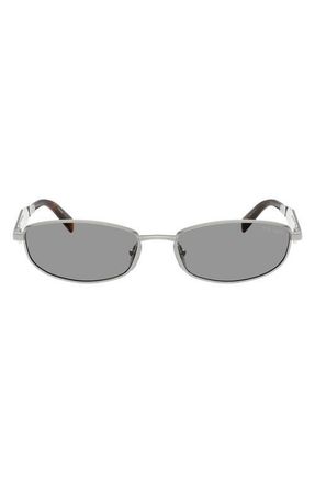 Prada 55mm Oval Sunglasses in Silver /Grey at Nordstrom