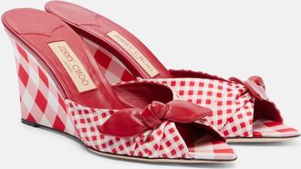 Jimmy Choo London Livi checked wedge mules