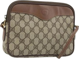Gucci Pre-owned Cross Body Bags, female, Beige, Size: ONE SIZE Pre-owned Vintage GG Canvas Shoulder Bag