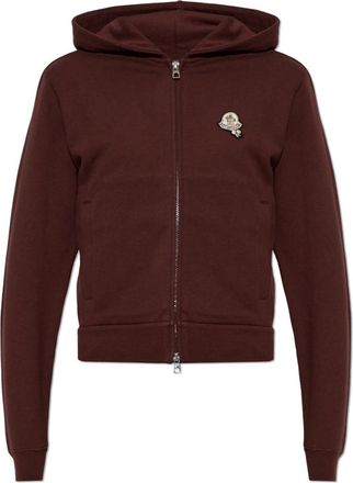 Moncler Hooded Sweatshirt - Dames - Vesten met rits - Bruin - XS - Katoen - Hoodies & sweatvesten