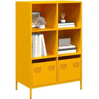 vidaXL Vidaxl - Aparador Acero Amarillo Mostaza 68x39x103,5 Cm