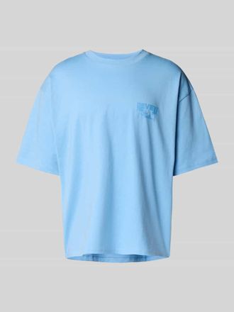 Review Oversized T-Shirt mit Label-Print in Hellblau, Gr&ouml;&szlig;e XS