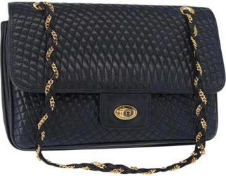 Bally Pre-owned Leren Schoudertas - Dames - Vintage Schoudertas - Blauw - ONE Size - Leer - Vintage