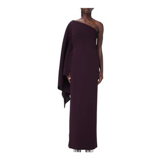 Solace London Party Dresses, female, Purple, XL, Elegant One-Shoulder Formal Dress with Pleated Detail