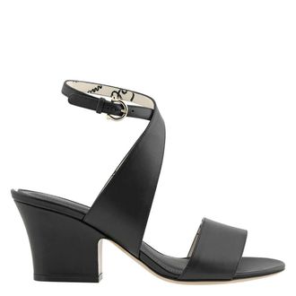 Ferragamo Ladies Plain Wedge Sandal in Black