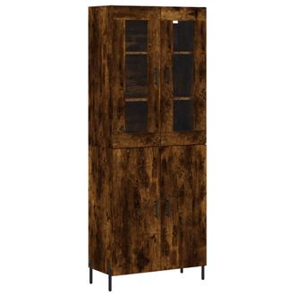 Berkfield Home Highboard Smoked Oak 69.5x34x180 cm Engineered Wood in Brown
