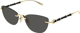 Gucci Grey Cat Eye Ladies Sunglasses GG2063S 002 55
