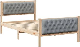 vidaXL Estructura De Cama Con Cabecera Gris Claro 100 X 200 Cm Vidaxl