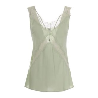 Pinko Sleeveless Tops, female, Green, Size: XS Sleeveless Top