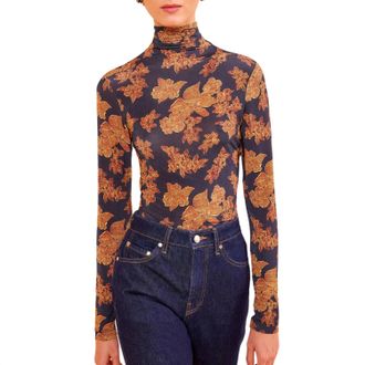 Ulla Johnson Aurelia Turtleneck Top In Onyx