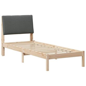 vidaXL Estructura De Cama Con Cabecera Negro Y Gris Oscuro 75 X 190 Cm Vidaxl