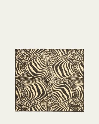 Ralph Lauren Purple Label Zebra-Print Linen Pocket Square