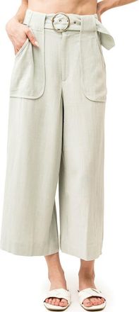 Gibsonlook Belted Crop Wide Leg Pants in Sage Earth at Nordstrom Rack, Size Xx-Small