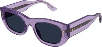 Gucci Stijlvolle Zonnebril - Dames - Zonnebrillen - Paars - 51 MM - Accessoires