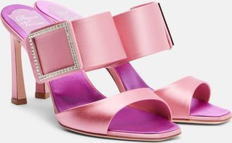 Roger Vivier Trompette 85 embellished satin mules