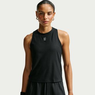 Nike Womens Court Advantage Aero-FIT Tennis Tank Top in Black | IR6054-010