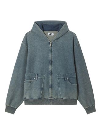 Izzue zip-up hoodie - men - Cotton/Spandex/Elastane - M - Blue