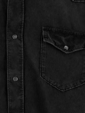 Alessandro Gherardi Mens Ribbed Cotton Shirt Black