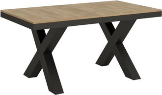 Itamoby Mesa extensible 90x160/264 cm efecto madera roble natural, hierro