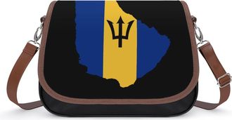 Generic Barbados Flag Map Womens Crossbody Bag Fashion Shoulder Handbags Message Tote Bag with Adjustable Strap