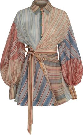 Zimmermann Womens Rebellion Linen And Silk Mini Dress
