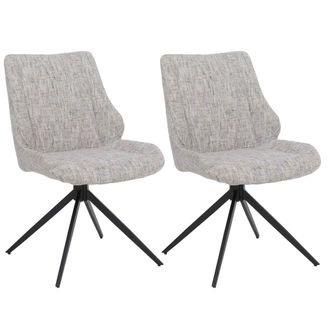 Hhg [nunca Usado] Juego De 2 Sillas De Comedor Hhg-961, Sillas De Cocina, Giratorias Con Funci&oacute;n &laquo;auto-return&raquo;, Tejido De Chenilla (410 G/m&sup2;) Con Certific
