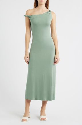 Nia Carmella Asymmetric Midi Dress in Loden Forest at Nordstrom, Size X-Large