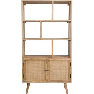 Rendez-Vous D&eacute;co Rendez-vous D&eacute;co - Estanter&iacute;a 6 Nichos 2 Puertas En Madera De Ca&ntilde;a Y Mango - Cody